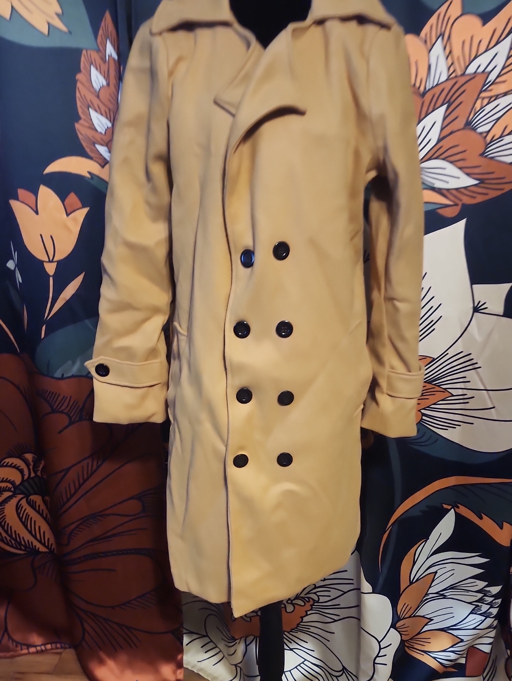 Women's Double-Breasted Tan Trench Coat